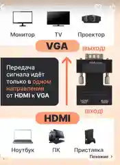 Портативный адаптер переходник конвертер HDMI - VGA