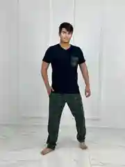 Зеленый пижама мужская с брюками