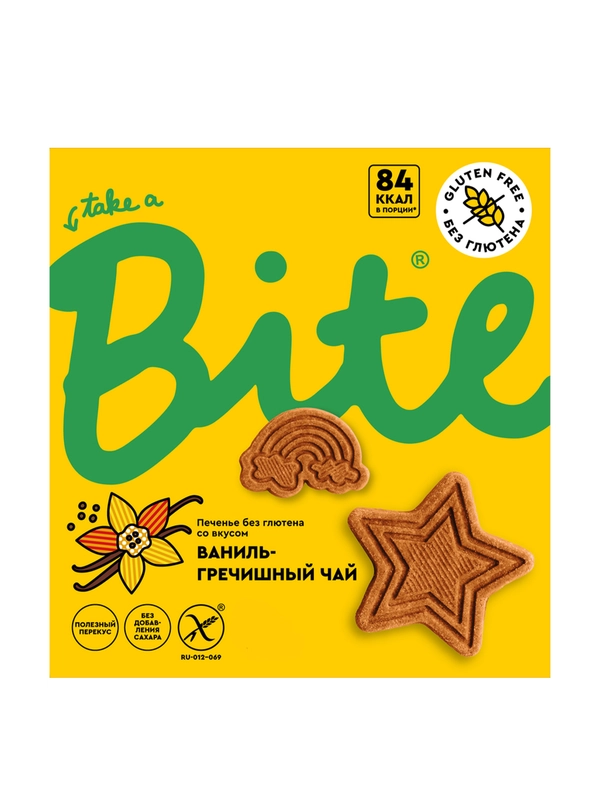 Печенье Bite "Ваниль-гречишный чай" 115гр