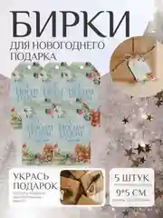Ледяной набор новогодних бирок-шильдиков для подарков на Новый год, мини открытки