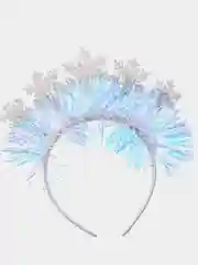 Серебряный ободок снежинка, светящийся