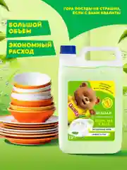 Средство для мытья посуды QUALITA Зеленый чай и алоэ, 5 литров