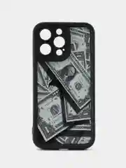 Черный чехол на айфон (iPhone) 11 12 13 14 15  Pro Max силиконовый, с принтом