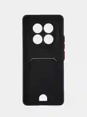 Черный чехол для Xiaomi Redmi Note 14 Pro+ Plus 5G (Сяоми Ноут 14 Про+) с карманом для карт