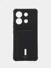 Черный чехол для Xiaomi Poco X6 (Сяоми Поко Икс 6 / Х6), с карманом для карт