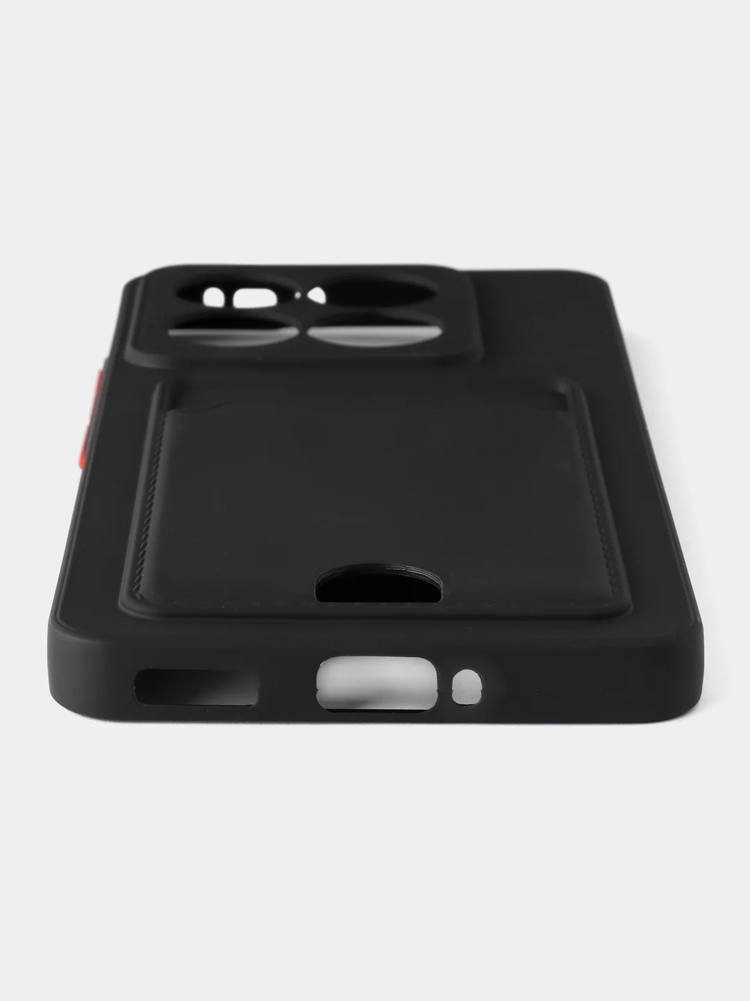 Черный чехол для Xiaomi 14T Pro (Сяоми 14Т Про) с карманом для карт