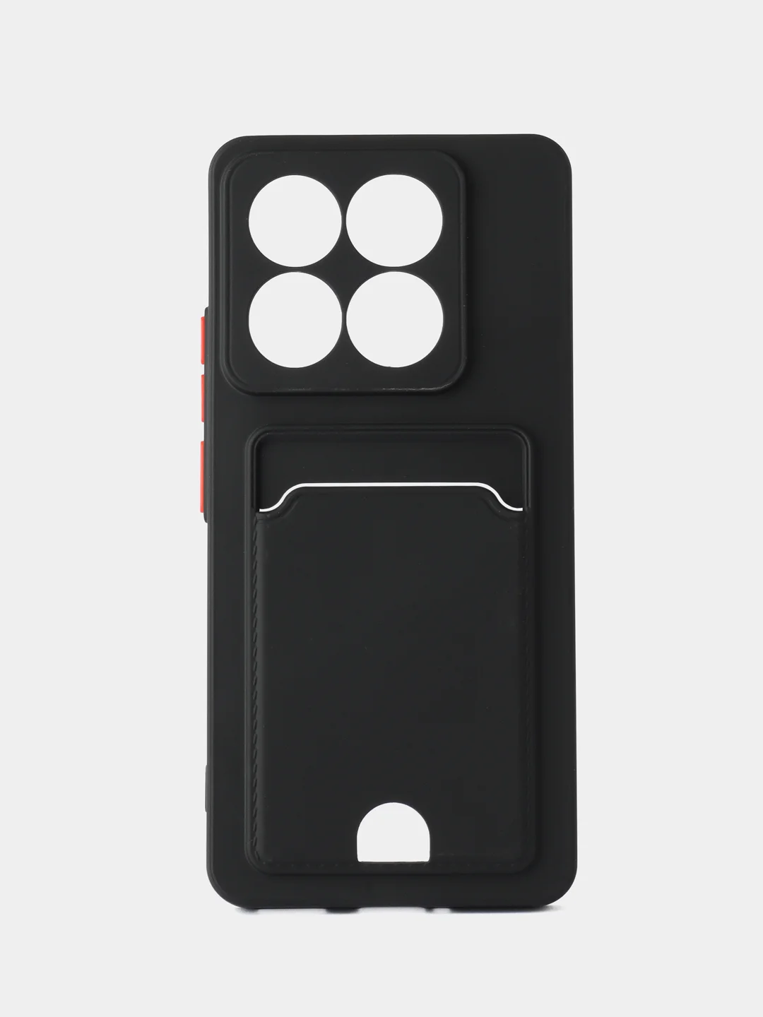Черный чехол для Xiaomi 14T Pro (Сяоми 14Т Про) с карманом для карт
