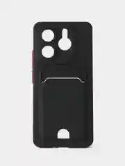 Черный чехол для Xiaomi Redmi Note 14 5G CN (Сяоми Ноут 14) с карманом для карт