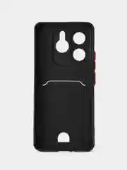 Черный чехол для Xiaomi Redmi Note 14 5G CN (Сяоми Ноут 14) с карманом для карт