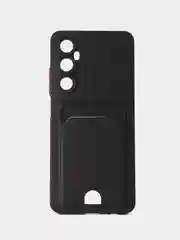 Черный чехол для Realme C65 (Реалми С65) с карманом для карт