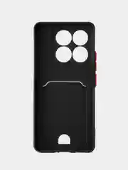 Черный чехол для Xiaomi 14T (Сяоми 14Т) с карманом для карт