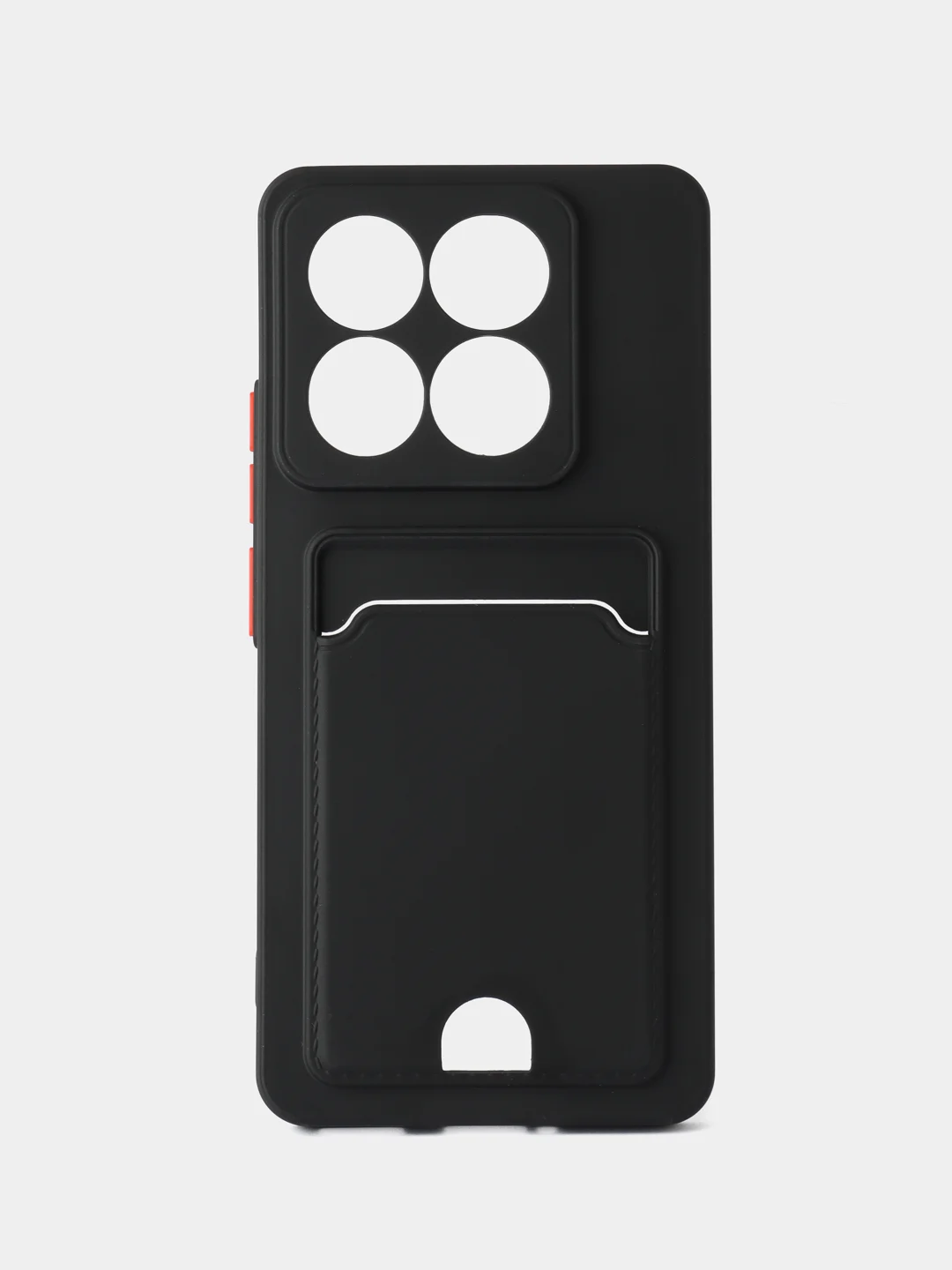 Черный чехол для Xiaomi 14T (Сяоми 14Т) с карманом для карт