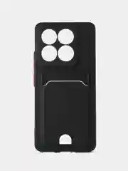 Черный чехол для Xiaomi 14T (Сяоми 14Т) с карманом для карт