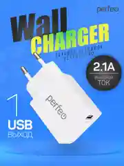Сетевое зарядное устройство с разъемом USB Perfeo, I4619