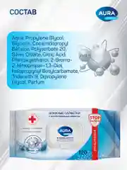 Влажные салфетки AURA FAMILY антибактериальные с крышкой, 720 шт (120 шт х 6)
