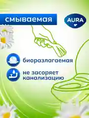 Влажная туалетная бумага AURA смываемая с крышкой 288 шт (72 шт х 4)