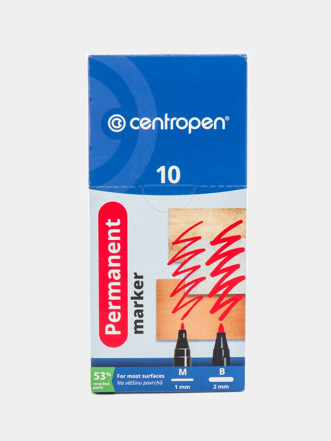 Маркеры перманентные (нестираемые) Centropen 2846, Черные, Комплект 10 шт, 1 мм, 880593
