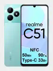 Бирюзовый смартфон NFC Realme C51 4+4/128Gb 50Мп, 90Гц, 5000мАч Type-C 33W, сканер отпечатков