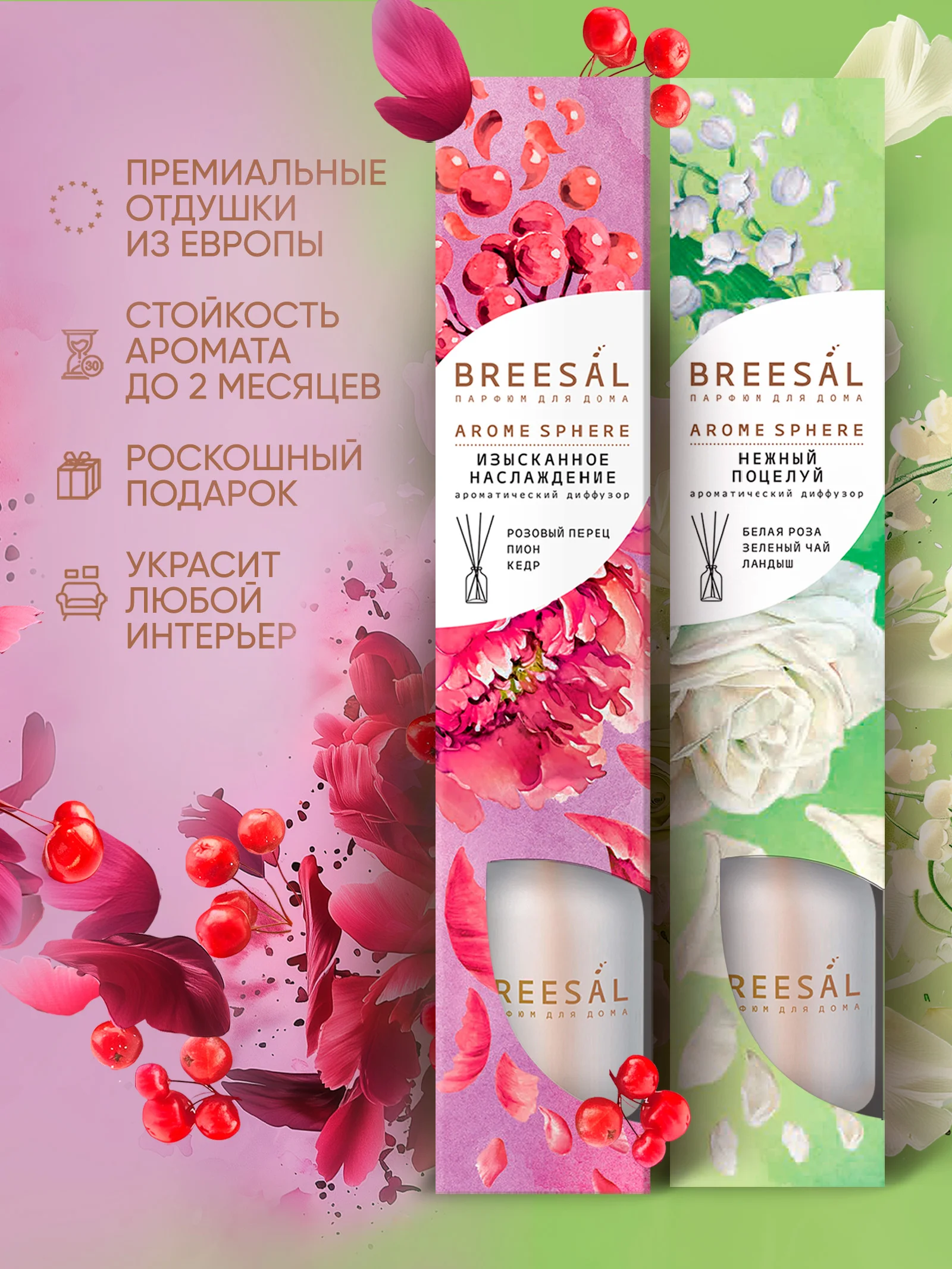 Ароматизатор для дома диффузор ароматический 2 шт