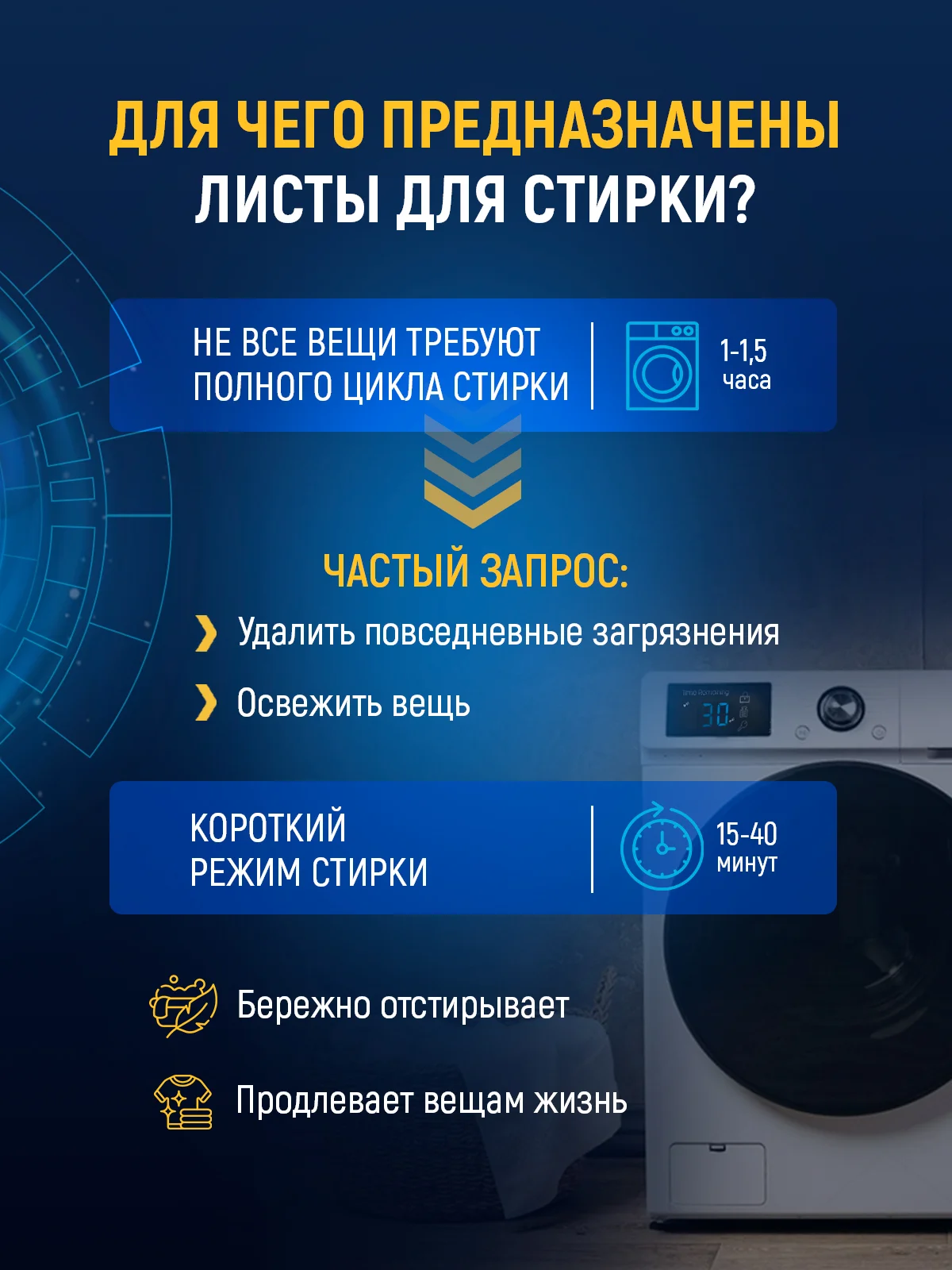 Листы для стирки цветного белья 20 шт