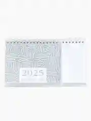 Серый календарь-планер настольный 2025 с наклейками