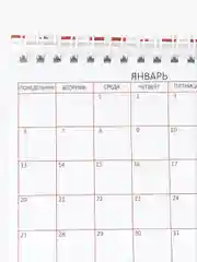 Алый календарь-планер настольный 2025 с наклейками