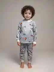 Хром детская пижама утепленная для мальчика, девочки на 1-4 года, 4-7 лет