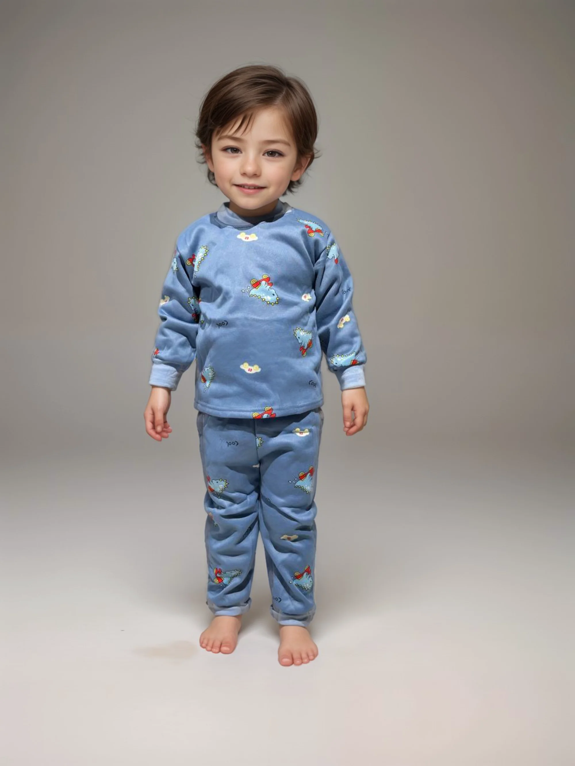 Ледяной детская пижама утепленная для мальчика, девочки на 1-4 года, 4-7 лет