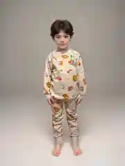 Серый детская пижама утепленная для мальчика, девочки на 1-4 года, 4-7 лет