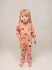 Розовый детская пижама утепленная для мальчика, девочки на 1-4 года, 4-7 лет