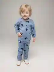 Голубой детская пижама утепленная для мальчика, девочки на 1-4 года, 4-7 лет