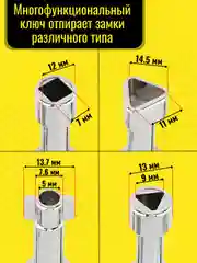 Серебряный ключ для электрошкафов, электрошкафа, универсальный, электрощита, трехгранный, четырехгранный