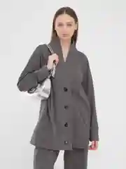 Серый женский костюм трикотажный