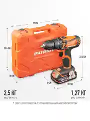 Дрель-шуруповерт аккумуляторная Patriot BR 181UES, 18 В, 2 x 2 Ач Li-ion, ЗУ