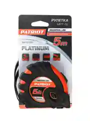 Рулетка усиленная Patriot Platinum MPT-5L, с автостопом, обрезиненная, 5 м