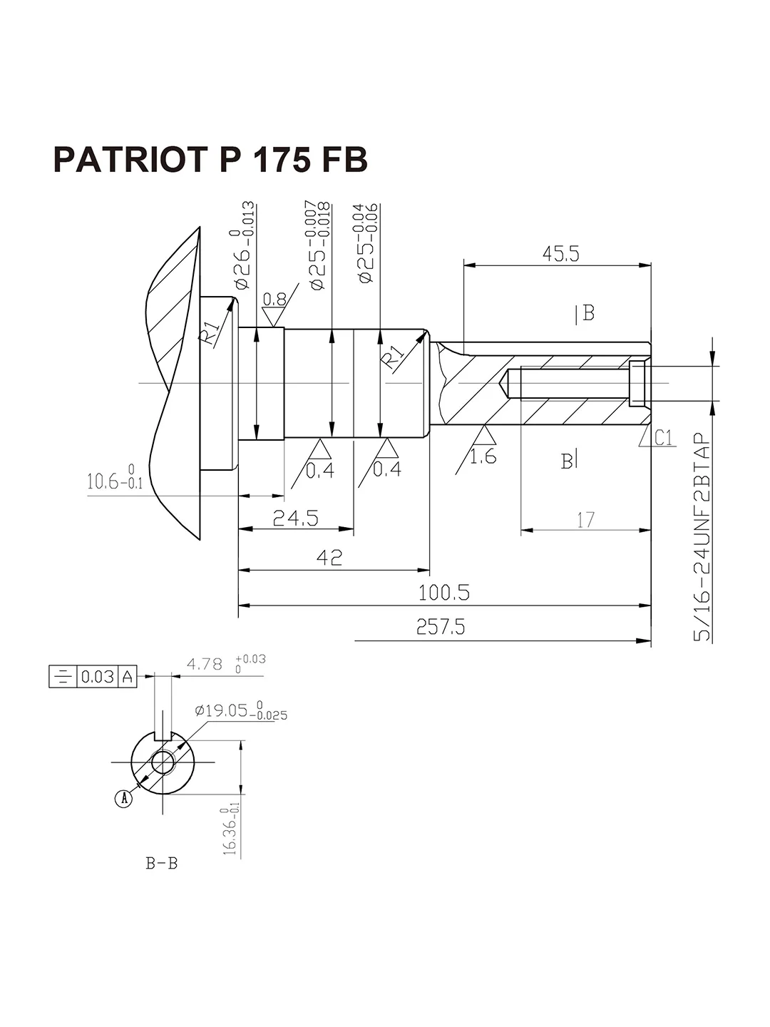 Двигатель бензиновый Patriot P175FB, 7,8 л.с.