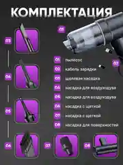 Черный автомобильный пылесос, воздуходувка, беспроводной, 2 в 1, портативный мини-пылесос