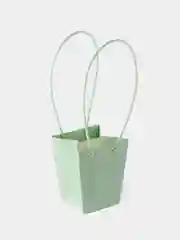 Бирюзовый подарочный пакет для цветов/ Корзинка для цветов/ Ваза для цветов складная/ Сумка