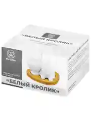 Подставка под яйцо с солонкой 9,5х8х8 см Elan Gallery Белый кролик на деревянной подставке
