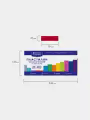 Пластилин классический BRAUBERG "Академия", со стеком, 24 цвета, 480 г