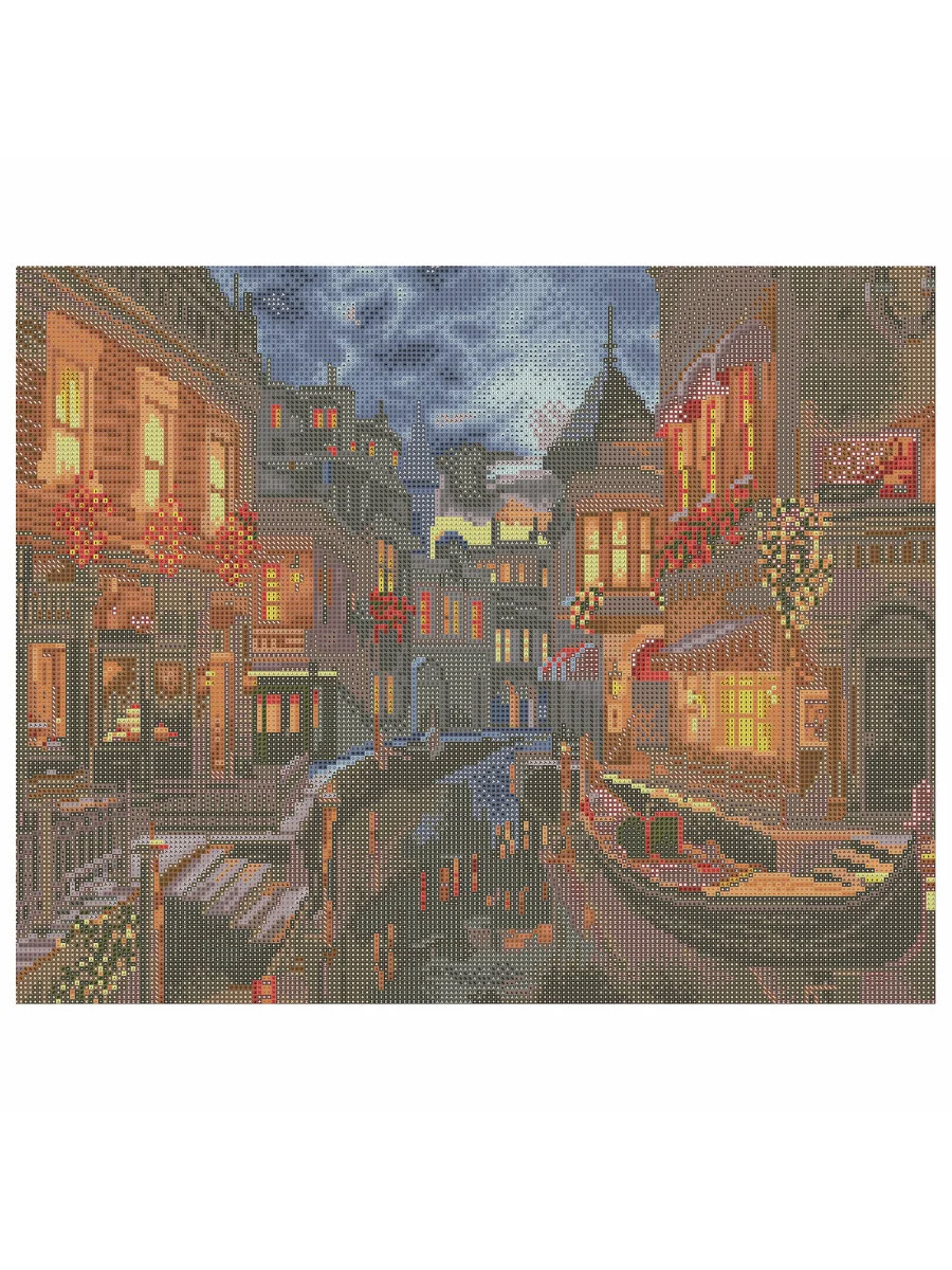 Картина стразами (алмазная мозаика) 40*50 см, Остров сокровищ "Ночная Венеция"