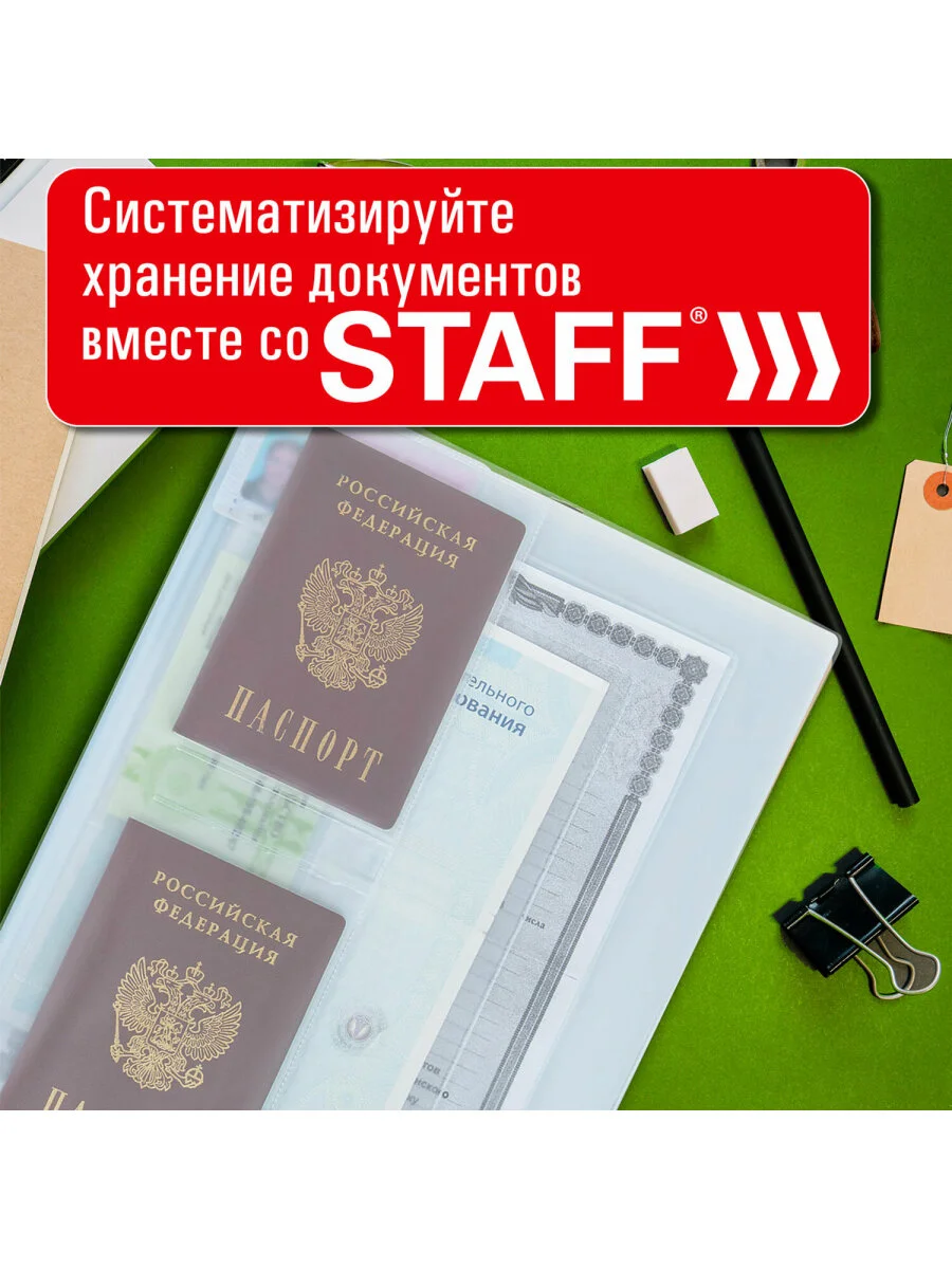Папка А4 Staff, для документов семейная, обложка, органайзер, ПВХ, матовая