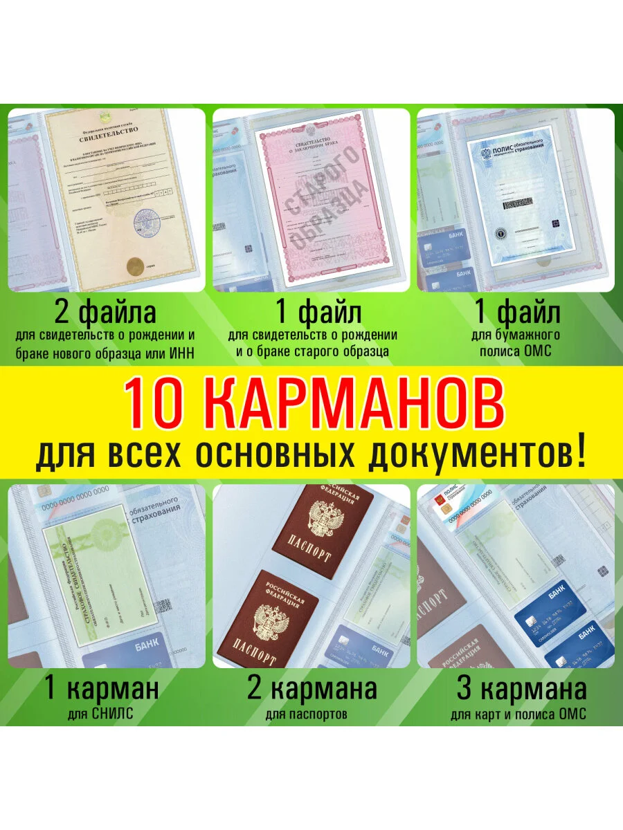 Папка А4 Staff, для документов семейная, обложка, органайзер, ПВХ, матовая