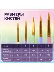 Кисти Brauberg Kids, 201076, для рисования в школу 5 шт, кисточки № 1 2 3 4 5, синтетика