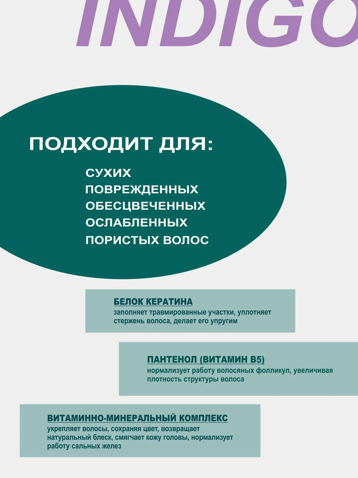 Бальзам без сульфатов и парабенов Архитектор INDIGO STYLE, 1000 мл
