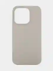 Бежевый меланж чехол на Apple iPhone 15, 14, Pro, Max, Plus силиконовый BROSCORP мягкая подкладка микрофибра
