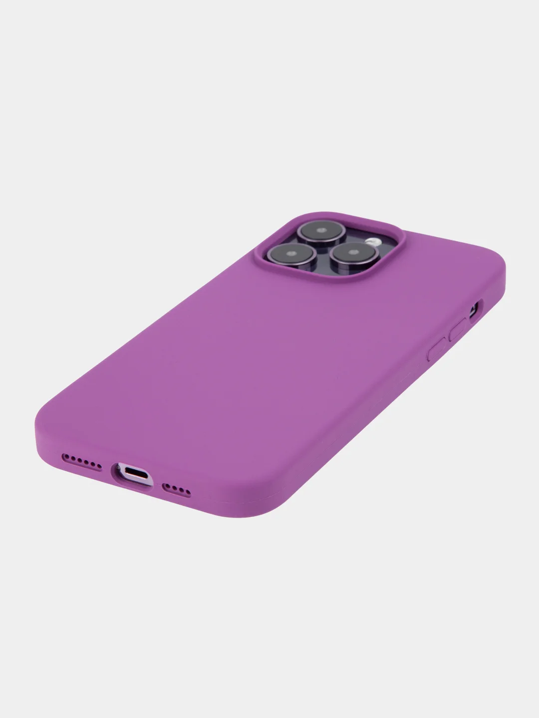 Фиолетовый чехол на Apple iPhone 15, 14, Pro, Max, Plus силиконовый BROSCORP мягкая подкладка микрофибра