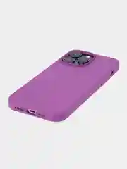 Фиолетовый чехол на Apple iPhone 15, 14, Pro, Max, Plus силиконовый BROSCORP мягкая подкладка микрофибра