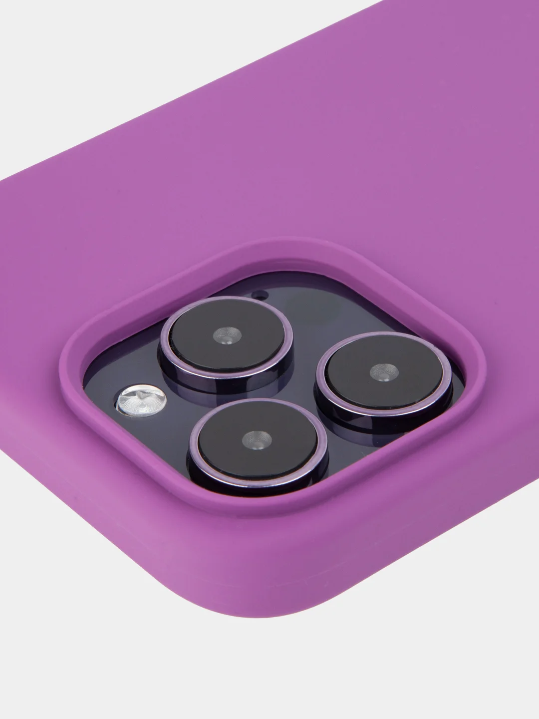 Фиолетовый чехол на Apple iPhone 15, 14, Pro, Max, Plus силиконовый BROSCORP мягкая подкладка микрофибра