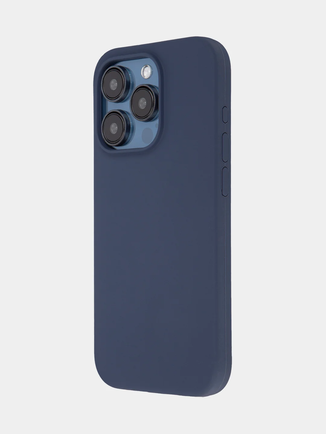Темно-синий чехол на Apple iPhone 15, 14, Pro, Max, Plus силиконовый BROSCORP мягкая подкладка микрофибра